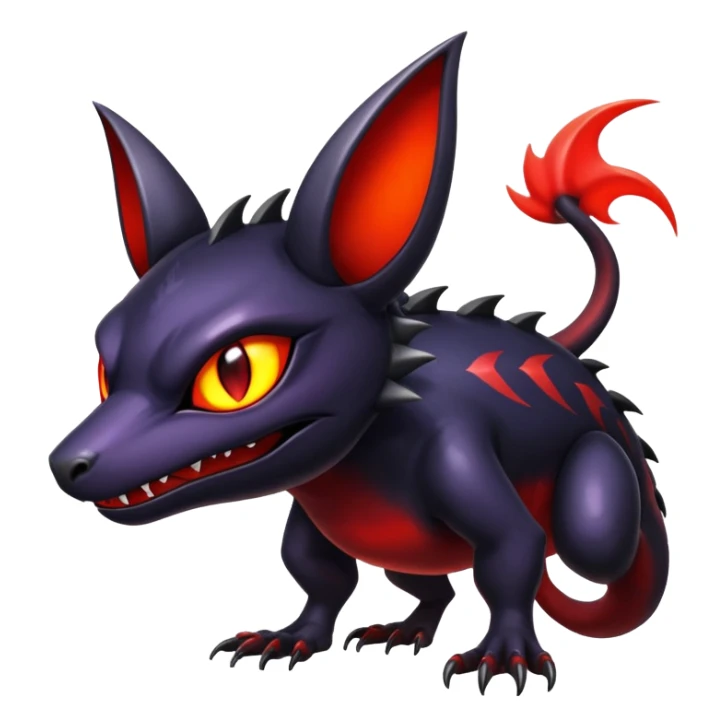 Shiny Epic Evil Badass Dark Noibat-Salandit-Litten-Hybrid sticker