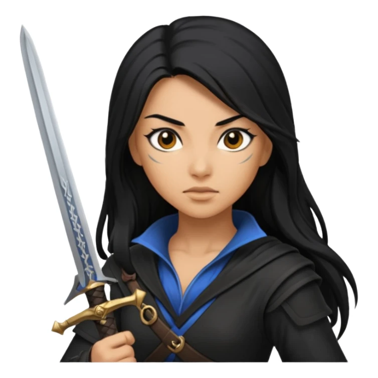 asasin woman with sword sticker