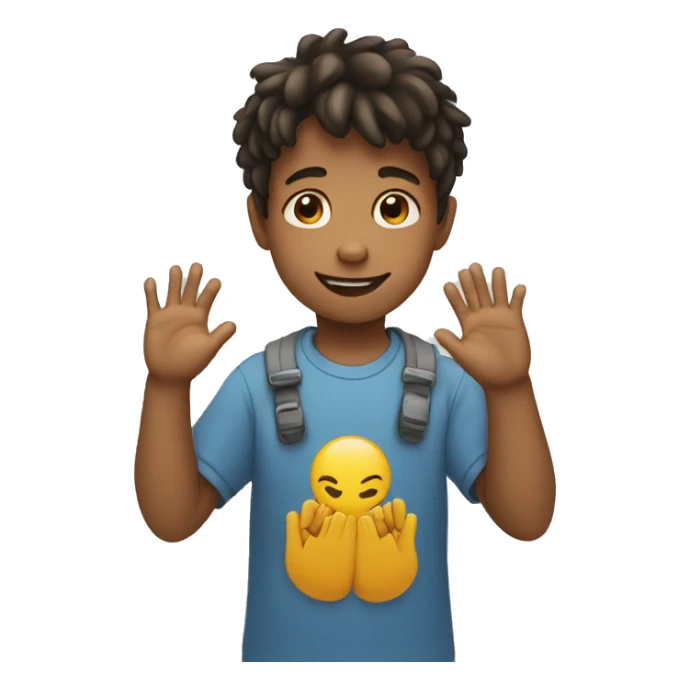 kid rubbing his hands  sticker