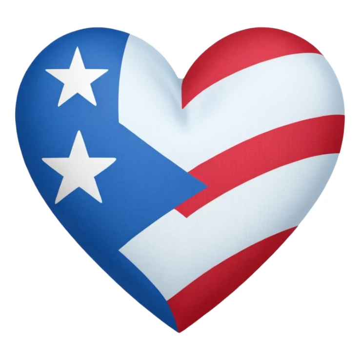 Puerto rico flag in shape of a heart sticker