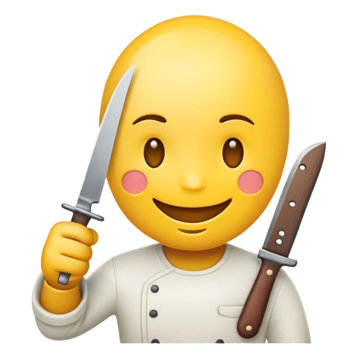 Yellow émoji avec un couteau  sticker