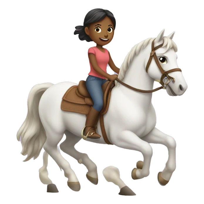 Girl pretending to ride a horse sticker