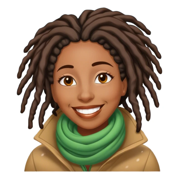 Black woman with locs in the snow sticker