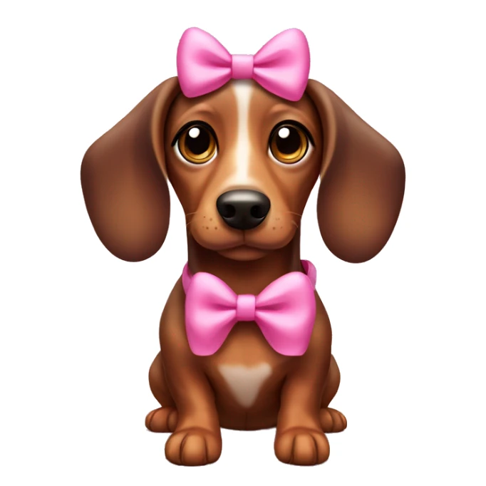 Sausage dog with a pink bow and cute big eyes  sticker