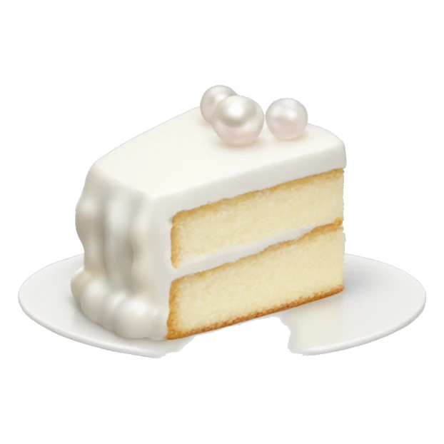 white slice of pearly cake sticker