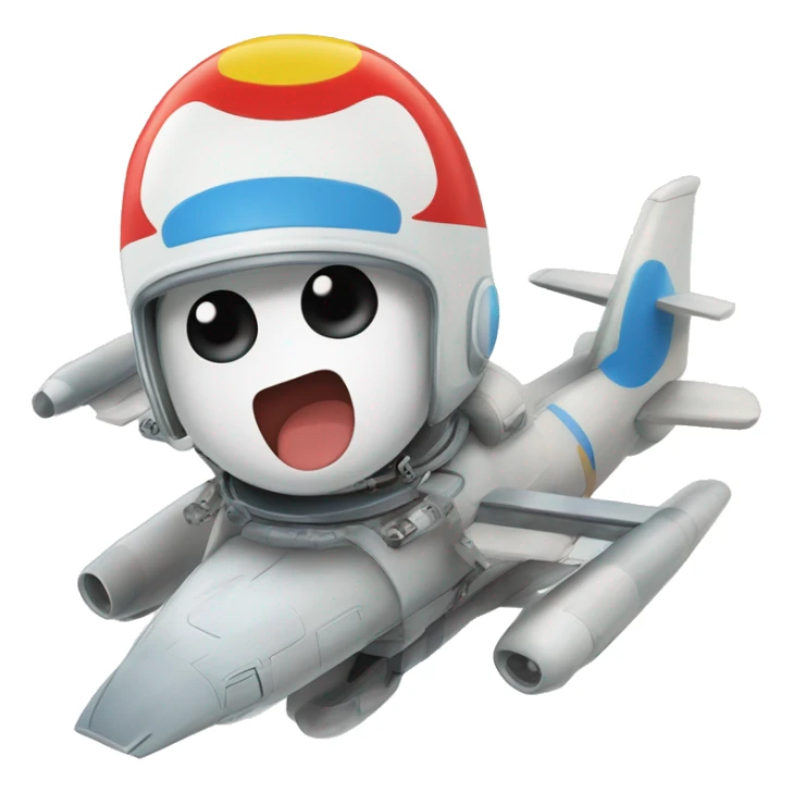 Máquina volando por el continu continuo espacio tiempo y Doraemon pilotandola sticker