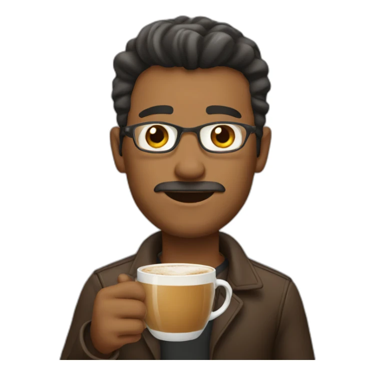 men with glass of coffee sticker