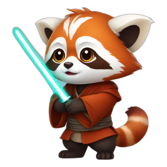 red panda jedi sticker