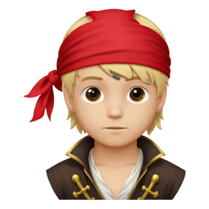 boy with blond hair that is dressed as a pirate sticker