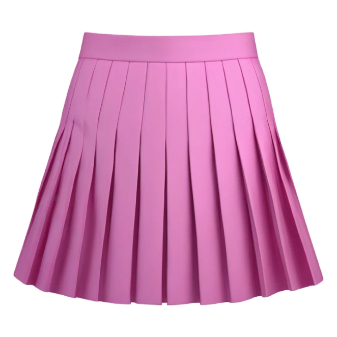 Pink tartan pleated mini skirt, isolated sticker