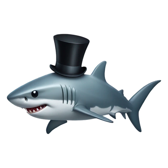 Shark with a top hat sticker
