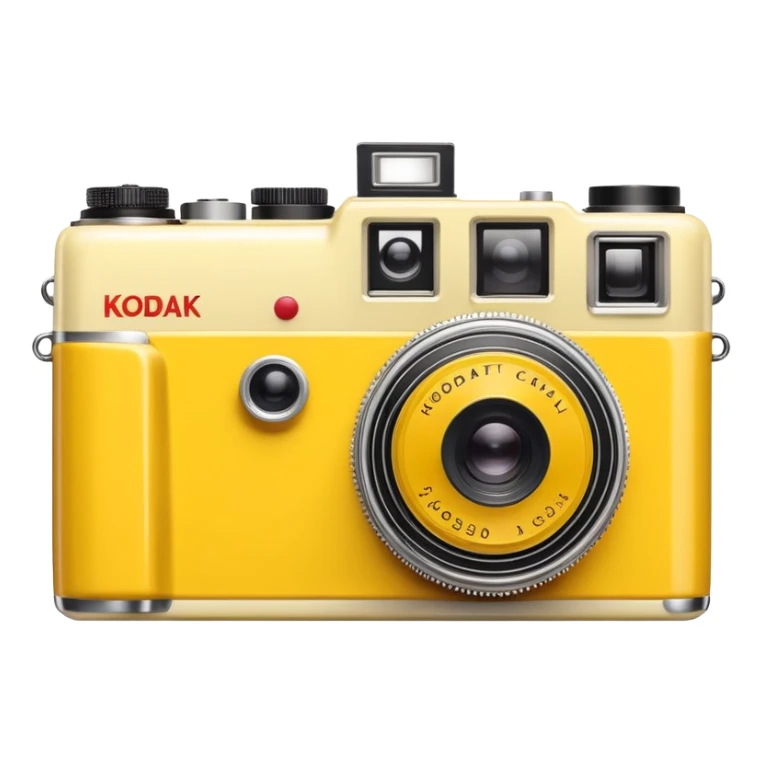 Vintage Kodak camera with bright yellow casing, classic retro design sticker