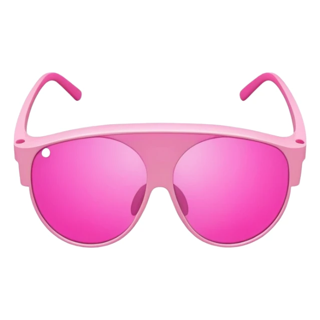 abstract minimal pink visor glasses, geometric simplicity, one continuous lens sticker