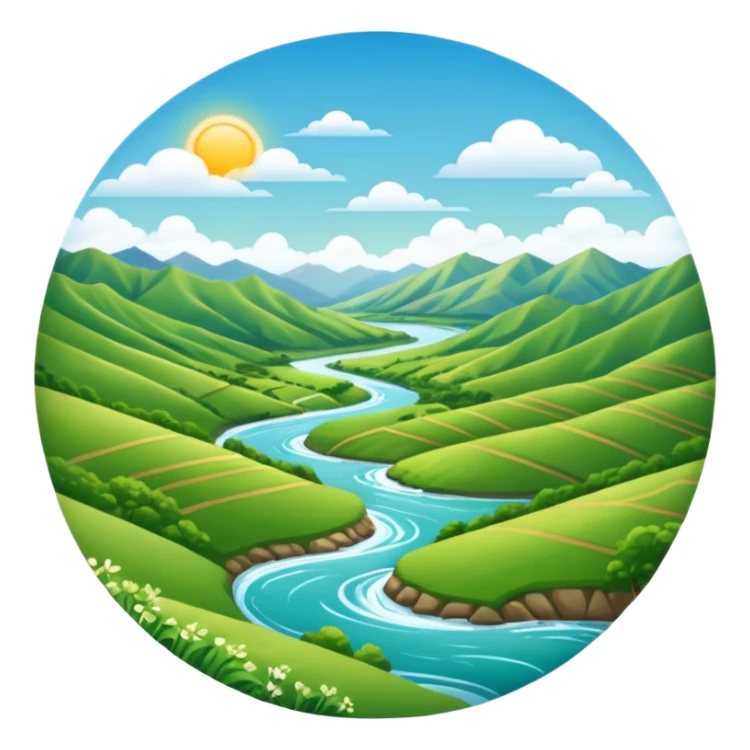 sunny new zealand summer valley with a river sticker