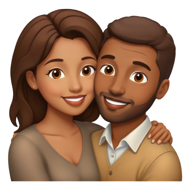 brown woman kissing brown man sticker