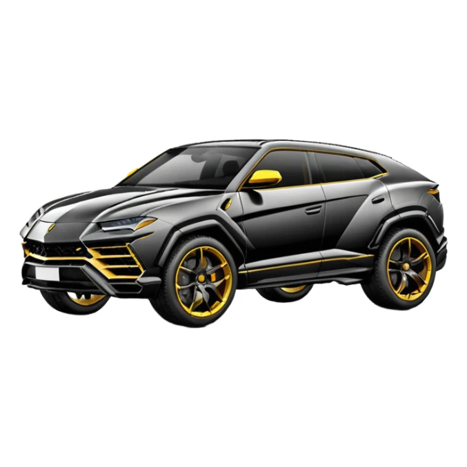 Emoji van de nieuwste labourgini urus in het zwart  sticker