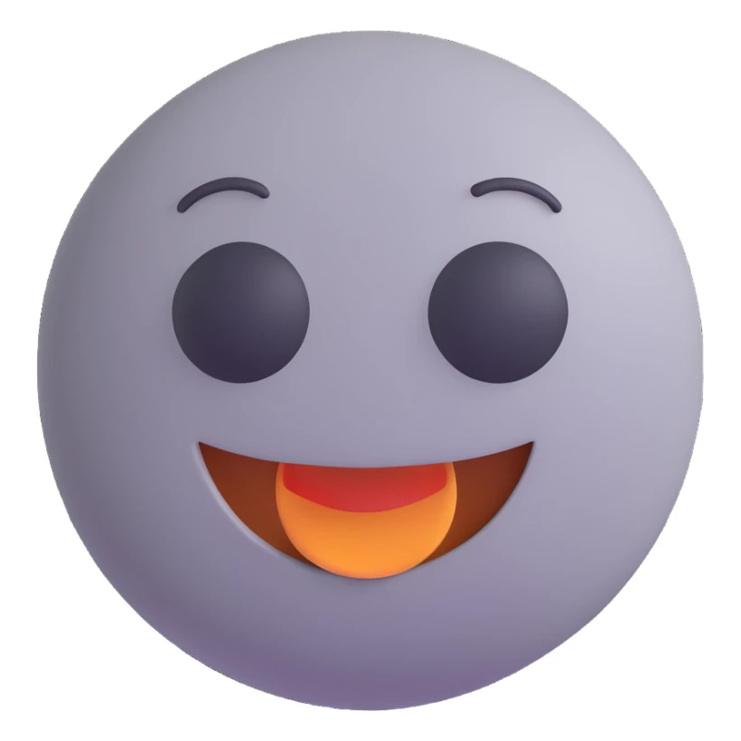 3D smiley emoji, round shape, grandfather doing DIY, gray color, smiling face sticker