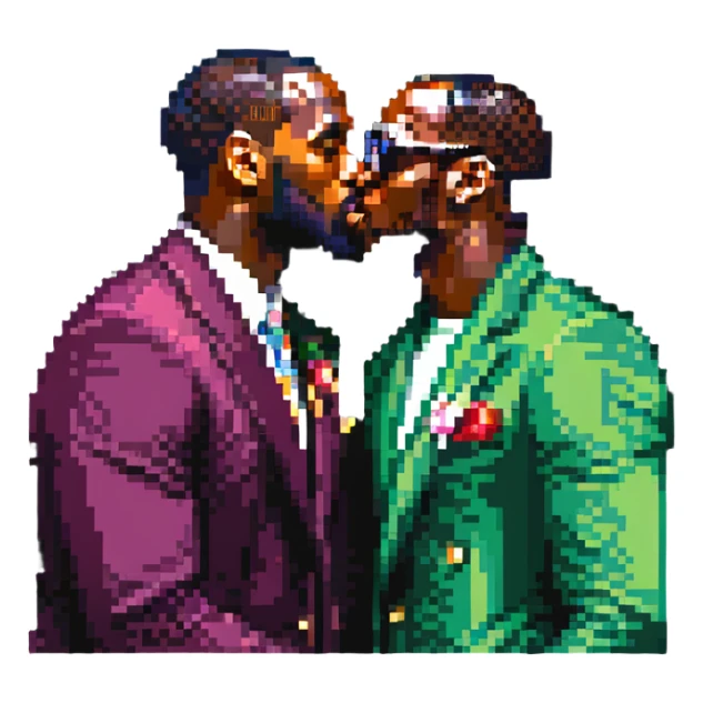 LeBron James kissing P Diddy sticker