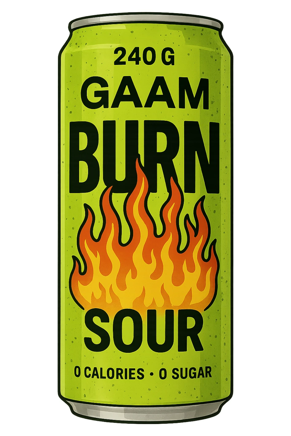 Gaam Burn 240 G Sour, digital illustration, no background sticker