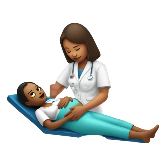 pregnant women with blood testing sticker