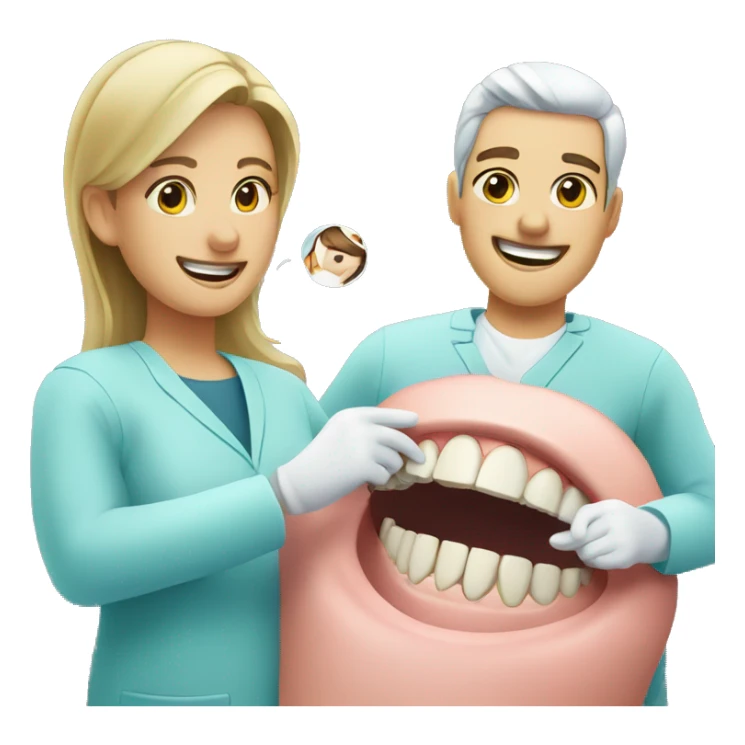 dentist removes woman's teeth sticker