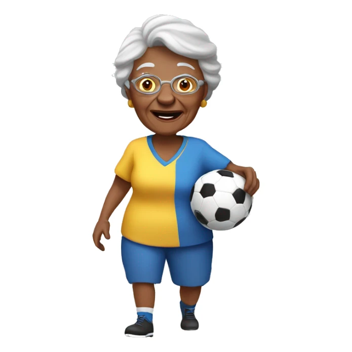 Granny playing football sticker