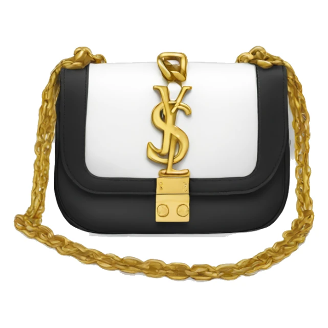Black and white YSL purse with gold chain  sticker