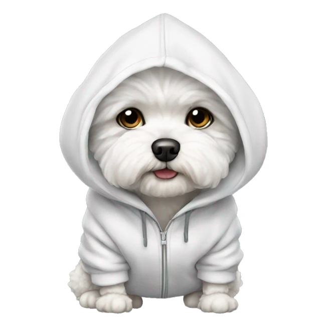 bichon dog wearing hoodie sticker