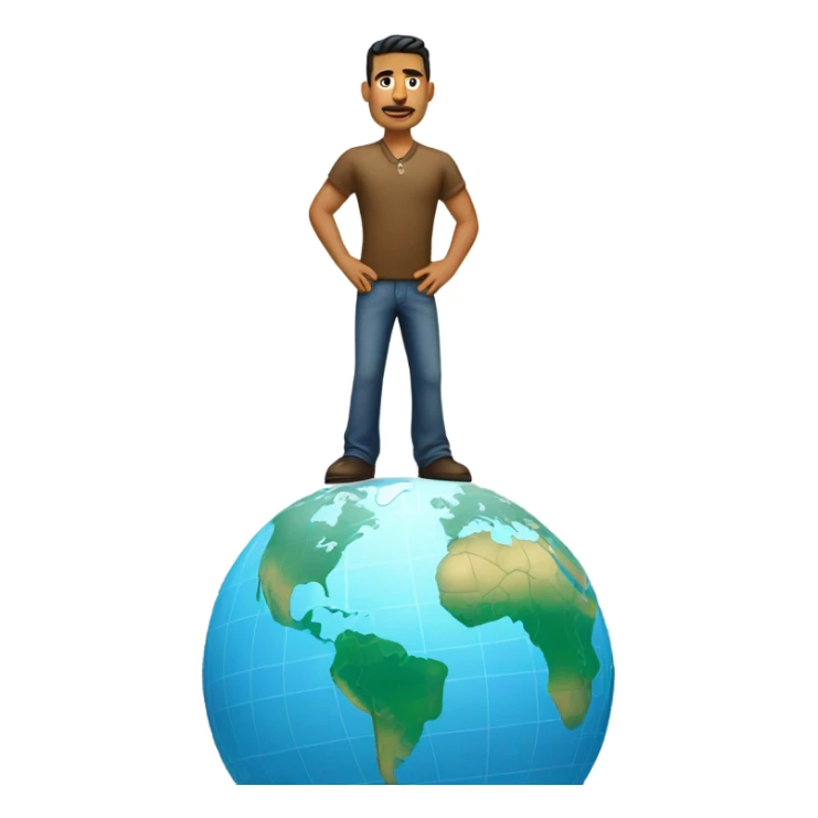 Latino man standing on top of earth sticker