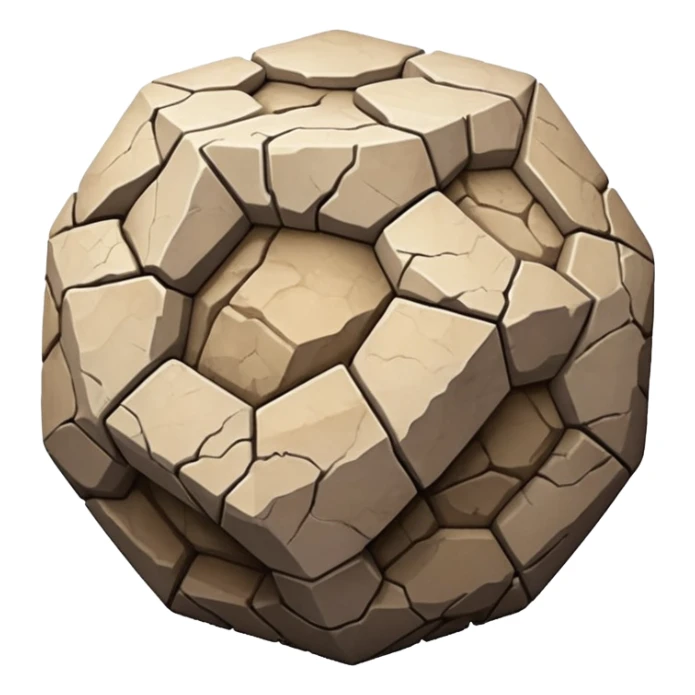 american-very-old-broken-cracked-intricate-stone-age-rocky-crusted-dodecahedron-shaped sticker