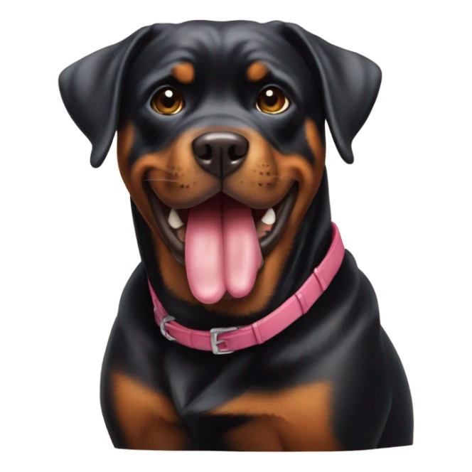 Rottweiler with tongue out add birthday cake  sticker