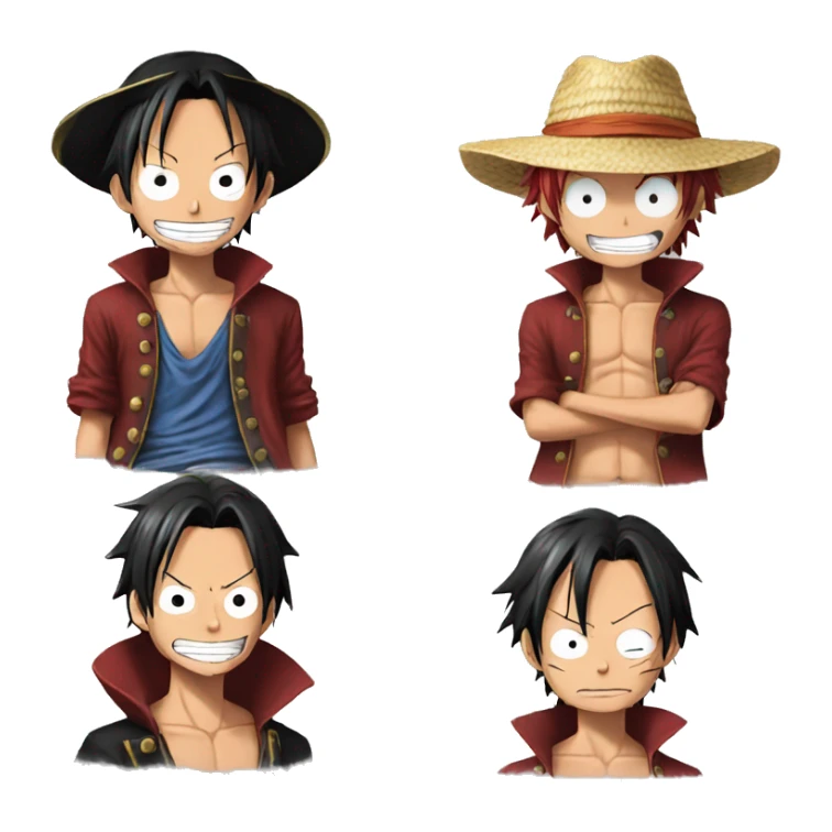 Luffy with shanks of one piece sticker