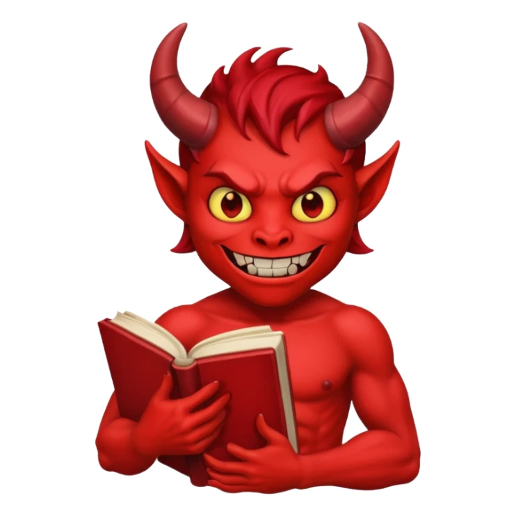 Creame este emoji 👿 con una glook en la mano  sticker