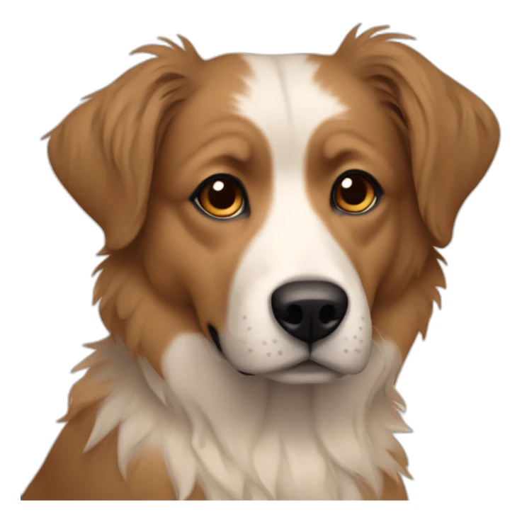 messy fur mixed breed brown eyes allbeige dog sticker