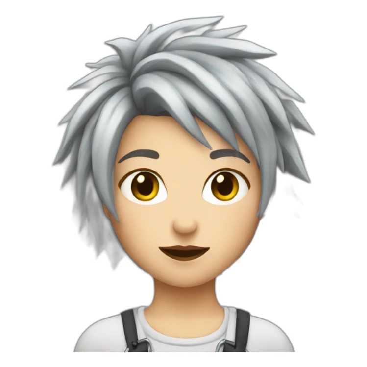 Gray hair punk girl sticker