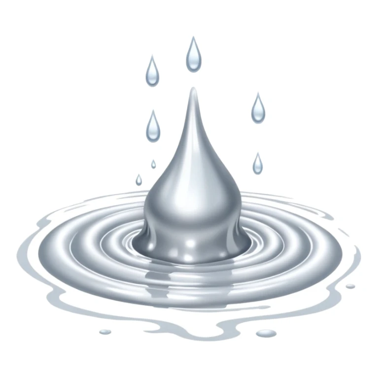 a puddle of white and silver liquid sticker