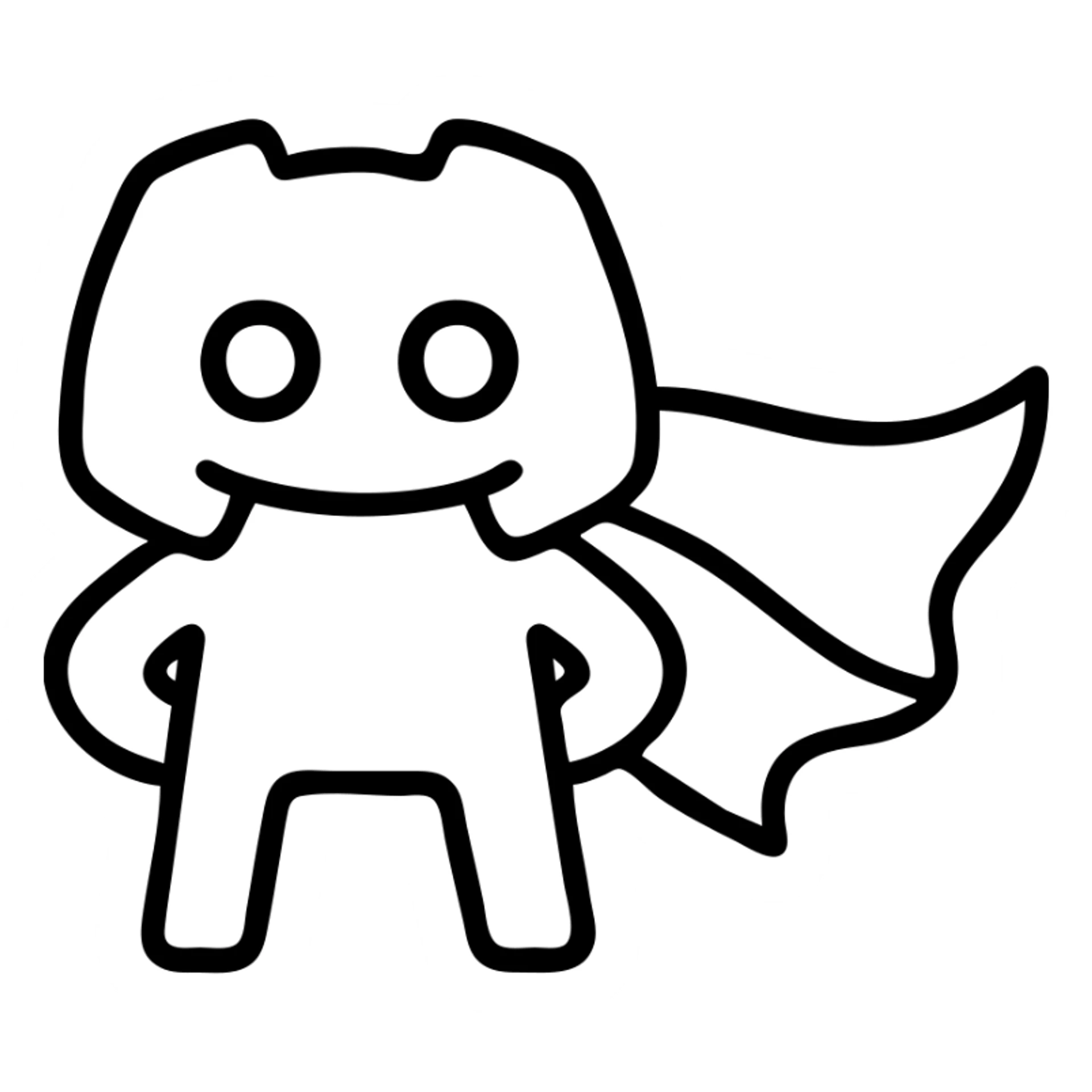 Discord logo character wearing a superhero cape sticker