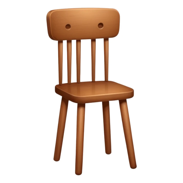 Wooden chair with only seat and  with three legs sticker