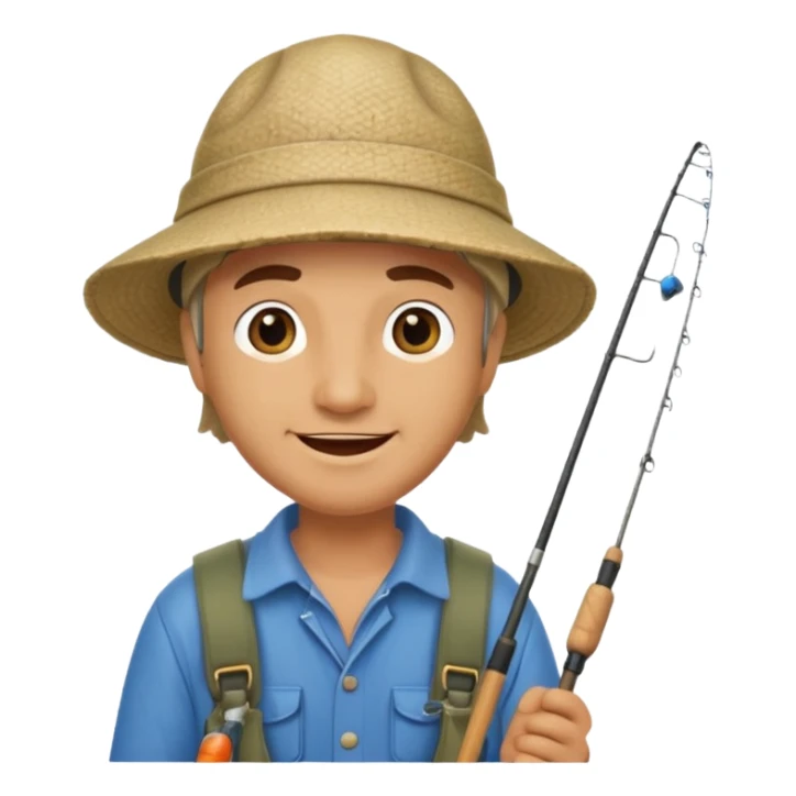 happy fisherman sticker