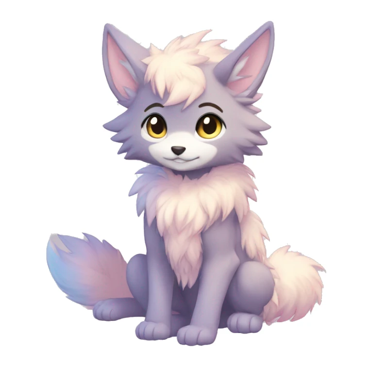 Anthro-Pastel-Fur-Sona-Chibi-Shiny-Fakémon full body sticker