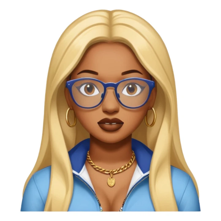rapper Megan Thee Stallion wear glasses sticker