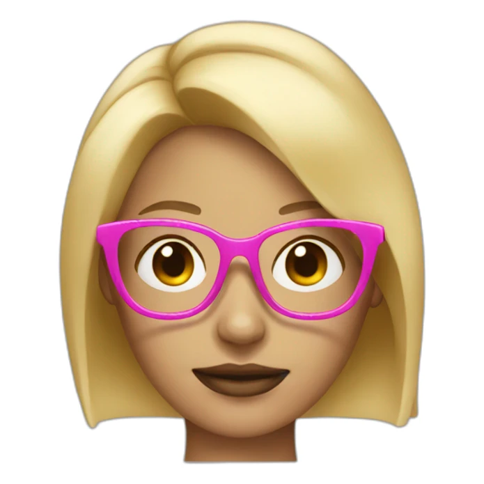 Blonde woman with pink glasses sticker