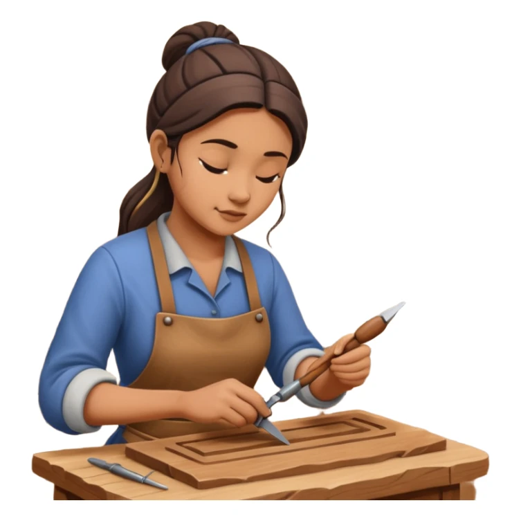 Wood Carving Craftsman woman sticker