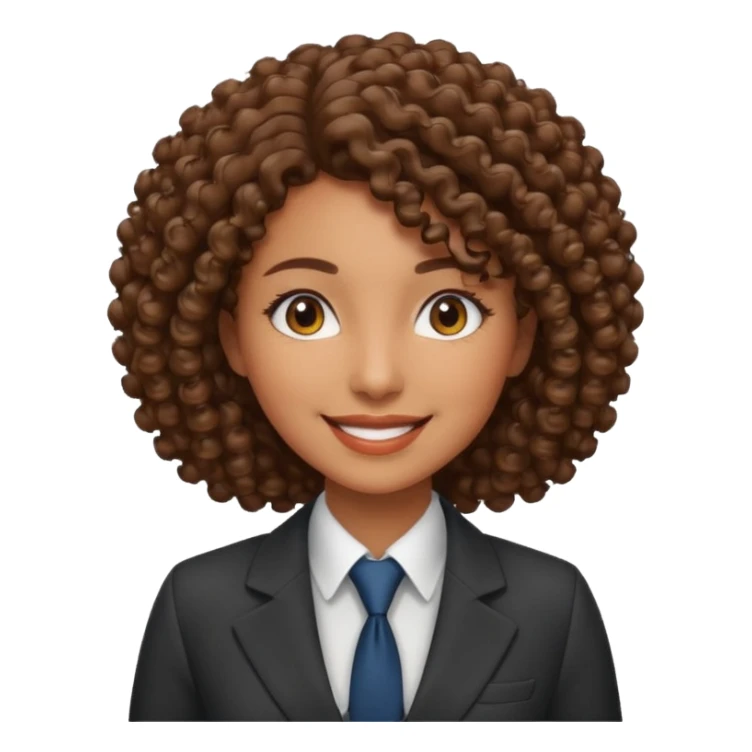 curly-haired woman in a suit sticker