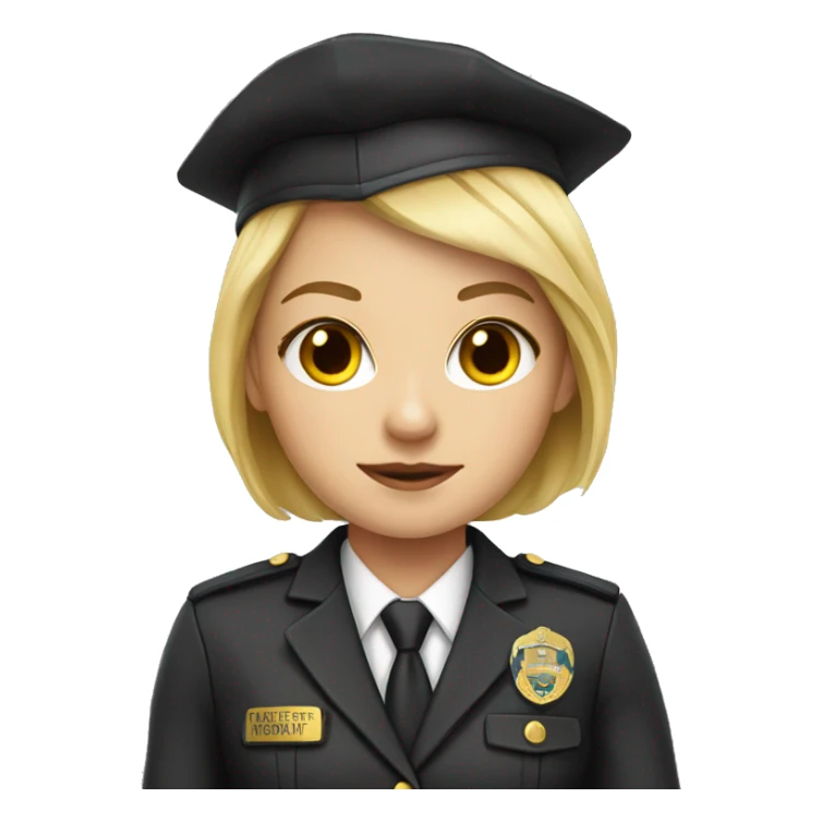 blonde girl in prosecutor uniform sticker