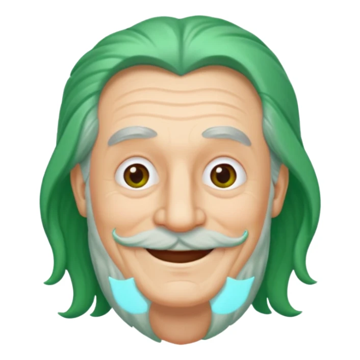 long green haired grandpa sticker