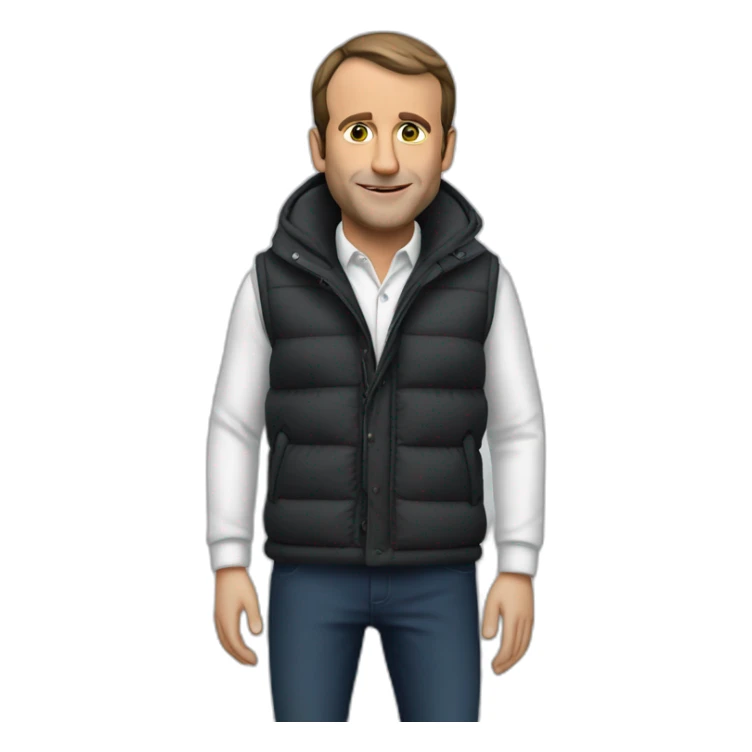 macron en gilet jeaune sticker
