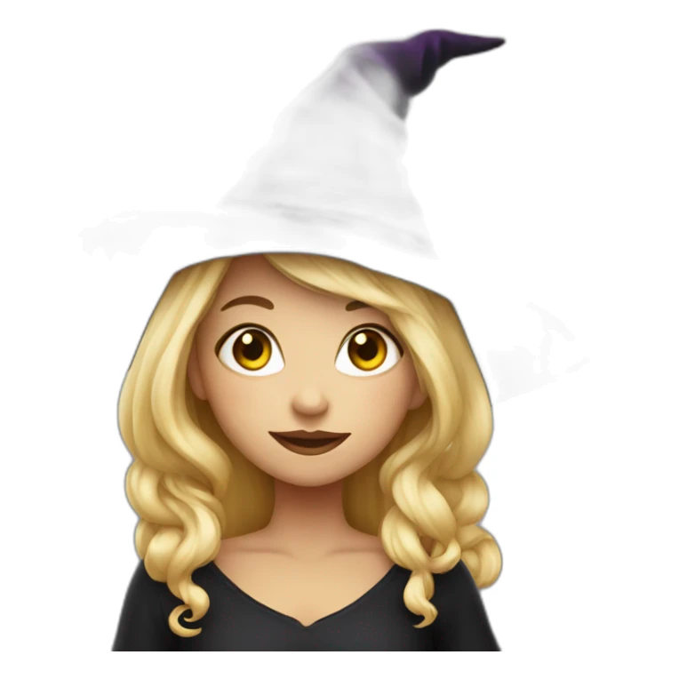 a little blondie dressed as a witch sticker