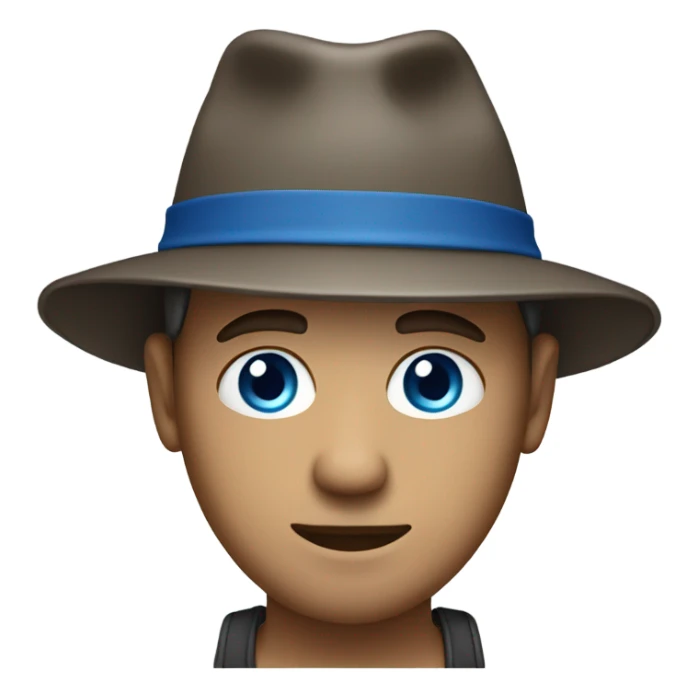 casual male portrait with hat blue eyes sticker
