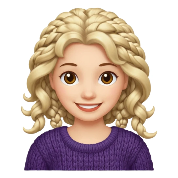 Knitted hair woman sticker